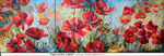 Poppy Passion, Triptich, Oil on Canvas